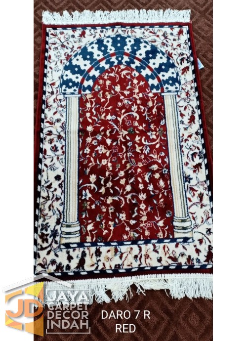 Sajadah Daro 7 R Red - Sajadah Imam / Masjid / Mushola / Karpet Lantai Permadani / Bulu / Tebal 70 Cm X 110 Cm